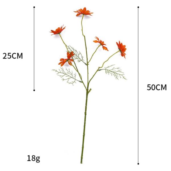 Decorative Fabric Five Heads Artificial Daisy Branches 50cm Length