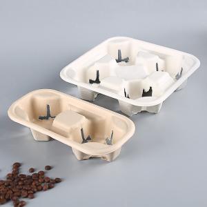 Buy cheap Compostable Bagasse 2 Cup Coffee Carrier, Cup Tray, Cup Holder product