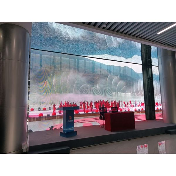 Factory Customized P3.9 Outdoor Waterproof Transparent Grid Display Advertising LED Grille Screen