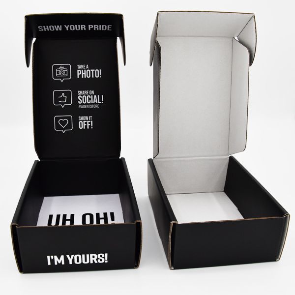 140g Matt Corrugated Mailer Boxes Two Sides Personalised Printed Shipping Silver Foil