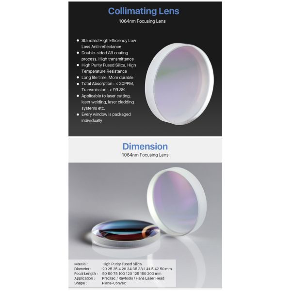 Plano Convex 50*11.8mm F80 JGS1 Compound Focusing Lens