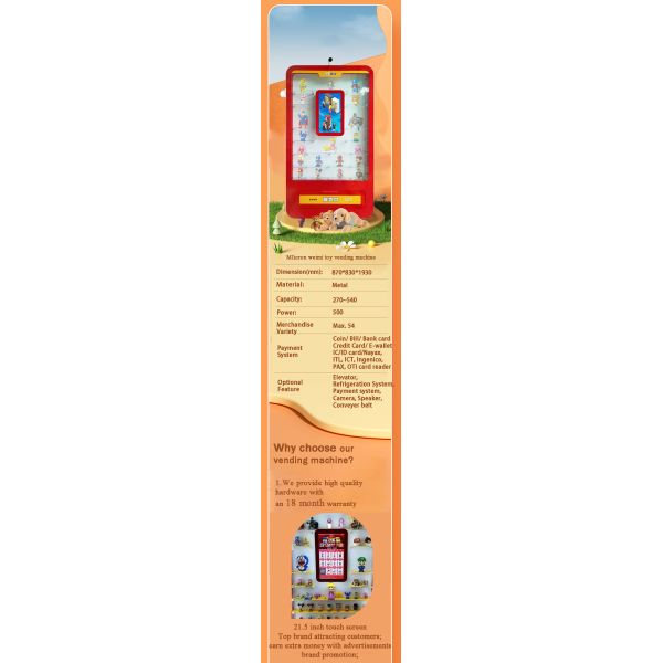 Micron Customize commercial toy vending machine business for small kids toys in the shopping mall