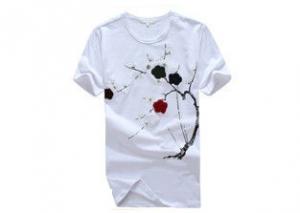 Buy cheap Summer Slim Fit Printed T - Shirts With Pattern / Custom Casual White Tee Shirt product
