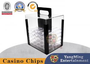 China Sturdy Casino Game Accessories 1000 Yard Acrylic Transparent Thickened Portable Poker Table Chip Box on sale