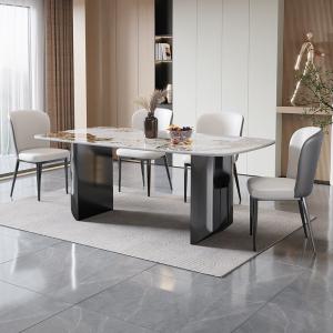 China Light Luxury Restaurant Square Marble Dining Tables Width 0.9m/1m on sale