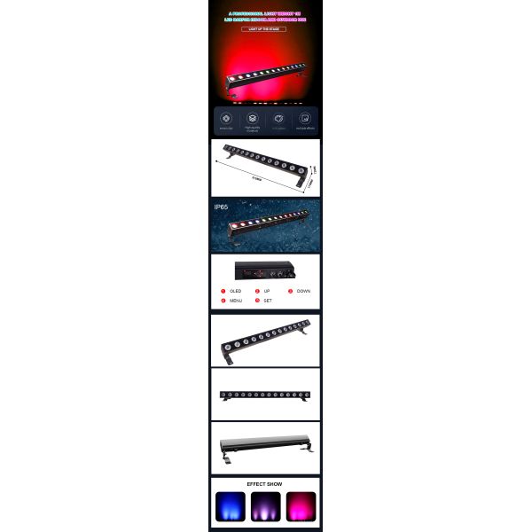 14X10W RGBW LED Pixel Batten Stage Light With Background Light