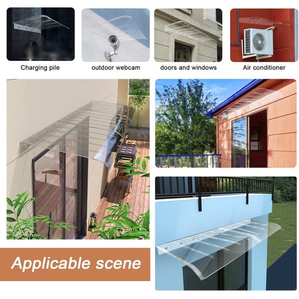 Clear Invisible DIY Polycarbonate PC Awning Low-Maintenance Choice For Weather Protection