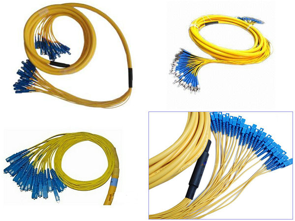 24 Fiber Breakout Optical Fiber Patch Cord PVC Jacket , Universal Fiber Optic Jumper