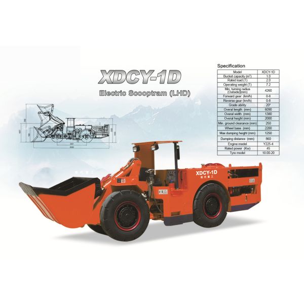 Underground LHD Scooptram XDCY-1A 1.0cbm bucket capacity