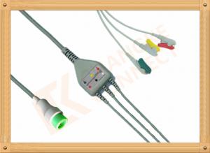 Buy cheap IEC Bruker 12 Pin ECG Monitor Cable / Grabber 3 Lead Ecg Cable product