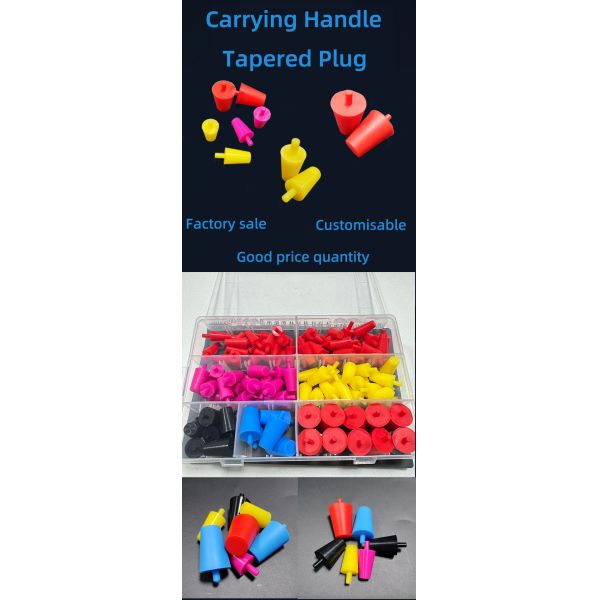 Anti-Aging High Temperature Resistant Solid Silicone Carry Handle Tapered Plug for Plating Protection Colorful Multi-Size