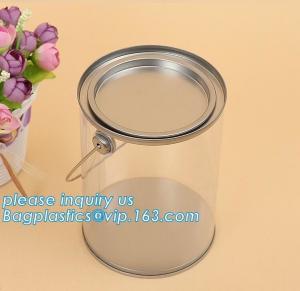 Buy cheap 100ml pet clear plastic can,fruit candy tin container jars with aluminum lid,1 gallon clear paint can size bagease pack product