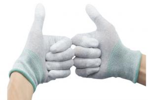 China Anti Static Carbon Fiber Finger Gloves With Anti Slip PU Coating on sale