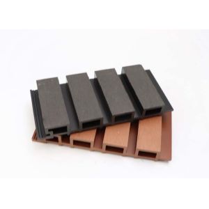 Wood Plastic Composite Exterior Wall Panel Co Extruded Fluted WPC Cladding Panel