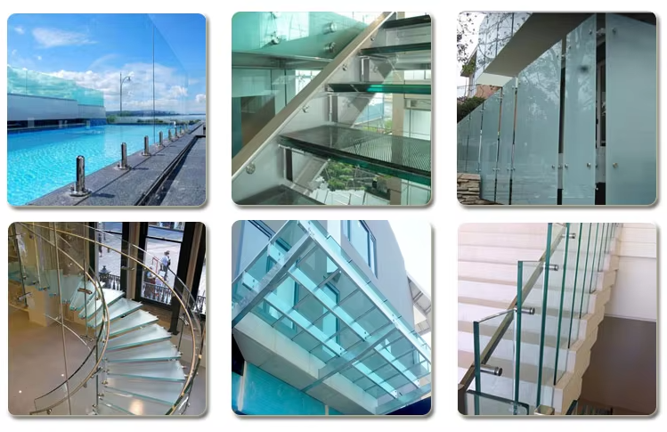 Tempered Laminated Glass Sheets Architectural Building 6.38mm 10.38mm 12.76mm 13.52mm Safety Clear SGP PVB