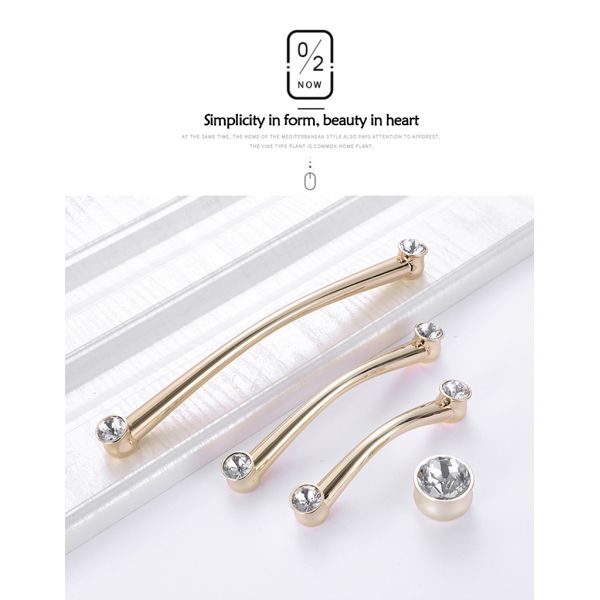 Crystal 5in Cabinet Hardware Handle , Cabinet Handles And Knobs No Corrosion