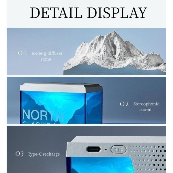 Iceberg Diffuser Stone Decoration Car Aromatherapy Essential Oil Bedroom Without Fire Aromatherapy Night Light
