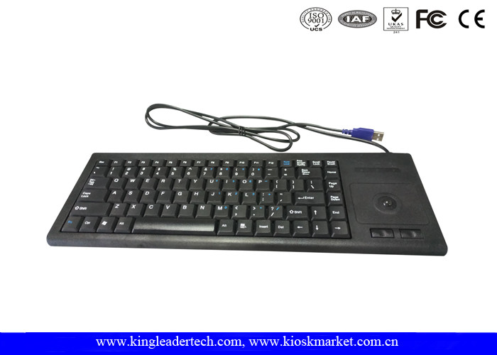 Plastic Industrial Computer Keyboard With Function Keys And Integrated Trackball