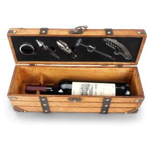 China Premium Gift Wooden Wine Box Single Gift Wine Box For Birthday Wedding on sale