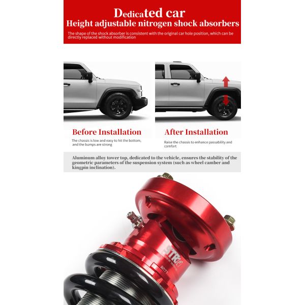 Tundra 2 Inch Lift Kit STR Adjustable Shock Absorbers 4x4 ST8000
