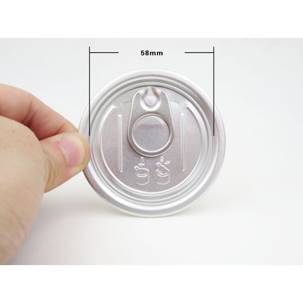 206 Can lids for aluminum material 58mm inner diameter 4.75mm countersunkness 2.0mm rounded edge height