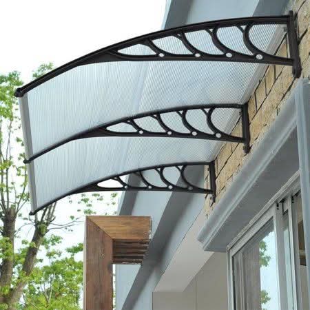 Split Panel Polycarbonate Awning with Plastic Frame for Doors Windows