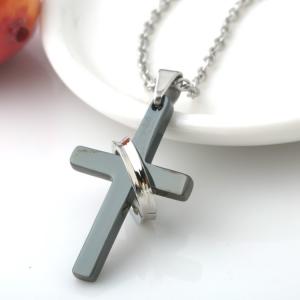 Buy cheap Stainless Steel Cross Pendant Jewelry Black Cross Pendant Necklace, Cross Pendant Charm Choker Necklace product