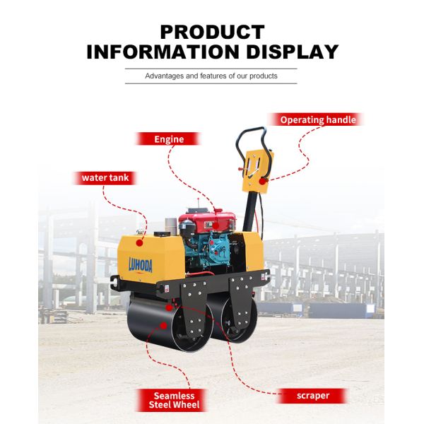 0.5 Ton Mini Hand Vibratory Roller Compactor Vibratory Asphalt Roller Small Road Roller