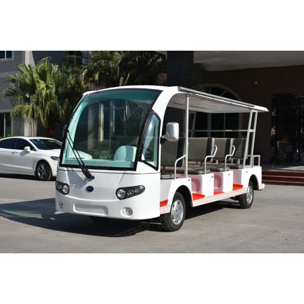 Standard Electric Sightseeing Bus With Four Wheels Hydraulic Braking System