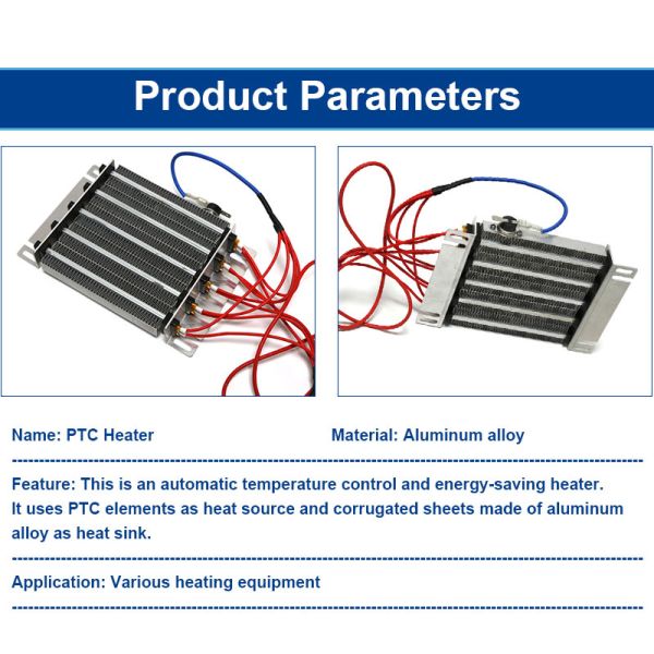 High Efficiency Energy Saving Self-Controlled Temperature PTC Air Heater for Compact Space Applications