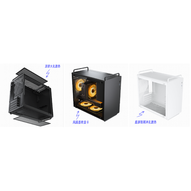 20L Compact Gaming PC Case, M-ATX/ITX , 326mm GPU, 155mm CPU Cooler, 140mm PSU, Dual Front Panel Options, Magnetic Dust Filters