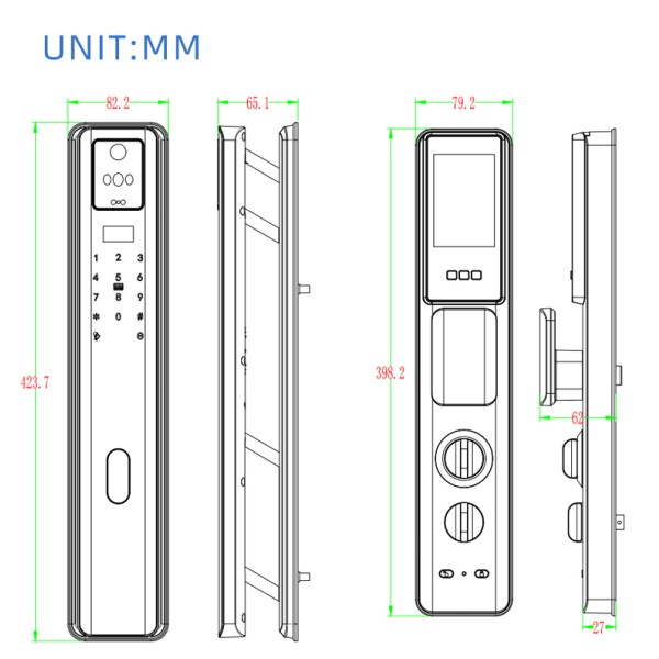 Full Automatic Real Time Video Intercom Usmart GO APP Smart Wifi Digital Door Lock Anti-theft Camera Digital Keyless Smart Lock