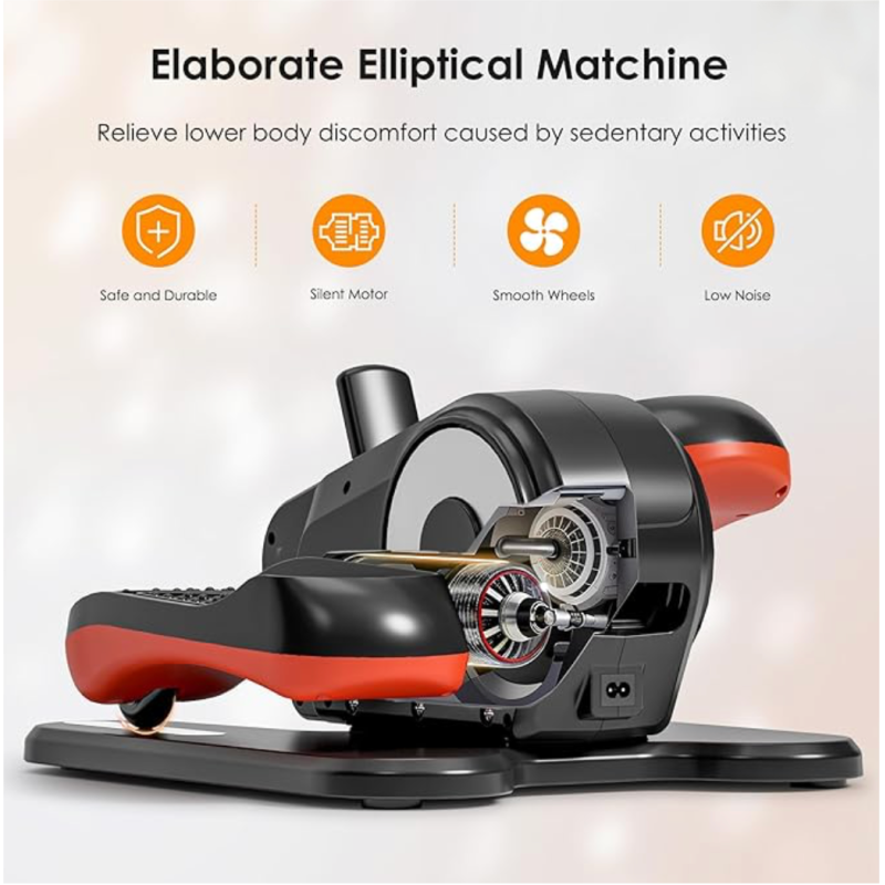 Under Desk Mini Elliptical Trainer Rehab Pedal Exerciser with Remote