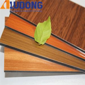 China Unbreakable 4mm Wooden Aluminum Composite Panel PVDF Coating on sale