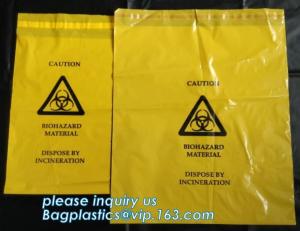 Buy cheap self seal adhesive biohazard waste bags clinical resealable hazardous removal bag, Sealing Tape Biohazard Waste Bags product