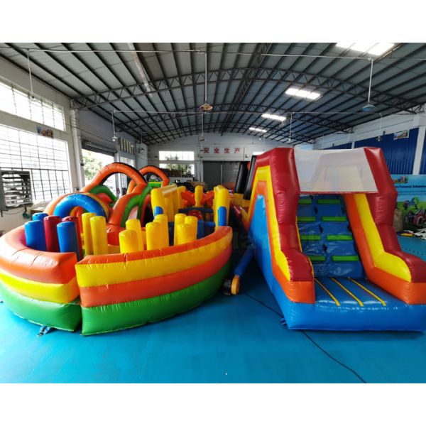 ODM 1000D Inflatables Obstacle Course Kids Bounce House Slide