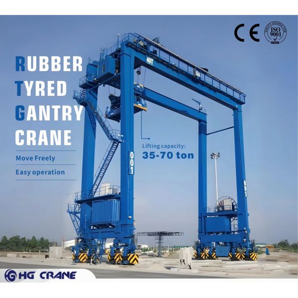 RTG Rubber Tyred Gantry Crane operational view