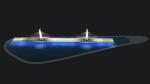Architectural Scale Model of a Modern Cable-Stayed Bridge with Illuminated