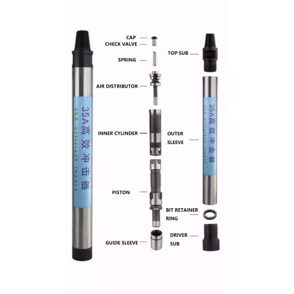 M3 Mid Air Pressure Down The Hole Hammer For Cir90 Seiries Button Bit 1.0 - 1.3Mpa Working Pressure