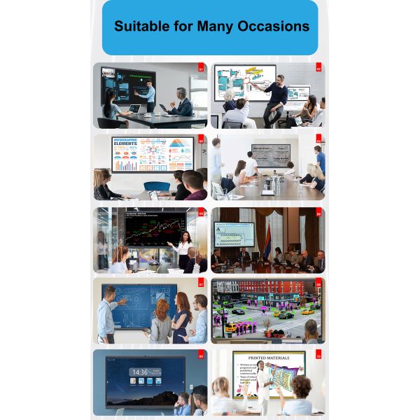 HDFocus 55 75 Inch Display Touch Screen Flat Panel 4K Hd Smart Portable Electronic White Board Interactive WhiteBoard for School
