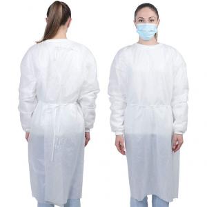 Buy cheap Manufacturer Non Woven Medical Protective Elastic Knitted Cuffs PP+PE Hospital Gowns Disposable Isolation product
