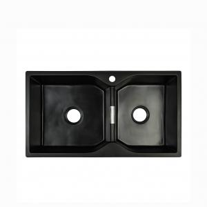 Buy cheap Hexagon Quartz Stone Kitchen Sink Black Pearl Double Basin product