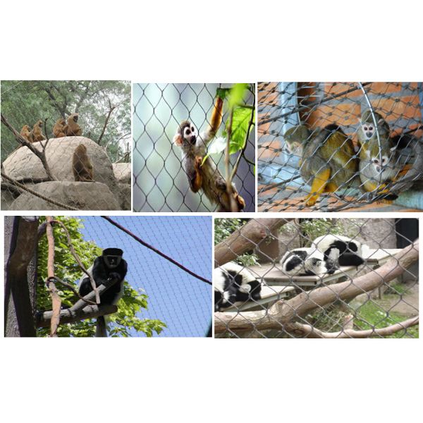 Stainless Steel Zoo Wire Mesh , Knitted Animal Enclosure Mesh Fence