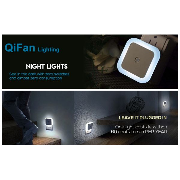 ABS 62mm Smart LED Night Light Cool White For Bedroom Toilet