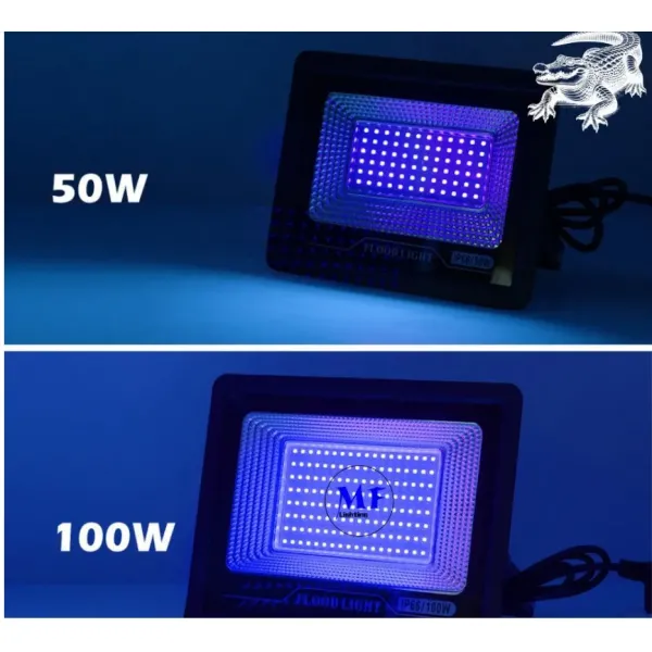 Highly Efficient 50W IP66 Non-Dimmable 180° Adjustable UVA 395-400nm LED Party Entertainment UV Curing Flood Light for Fast Resin Ink Curing