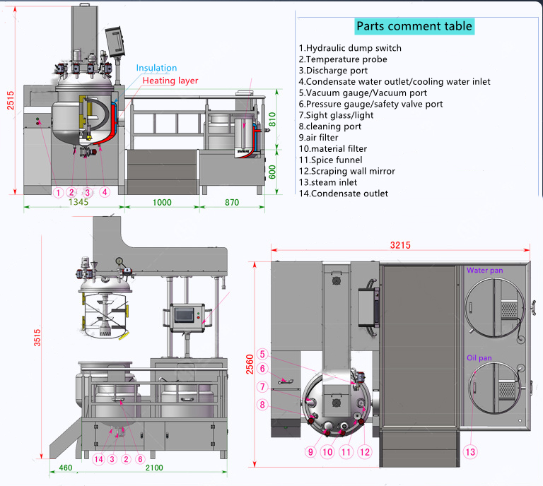 Nature Essence Body Cream Lotion Toothpaste Making Vacuum Emulsifying Machine