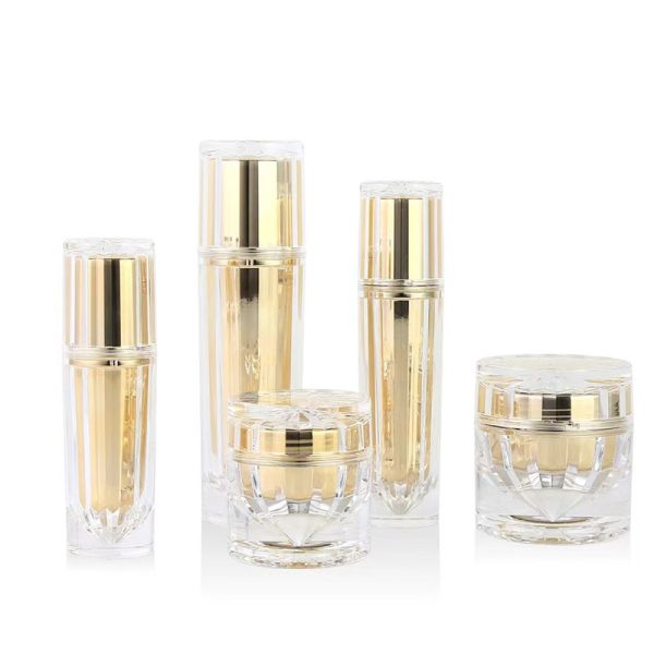 Acrylic Bottle Cosmetic Serum Lotion Container 1oz Airless Pump Bottle