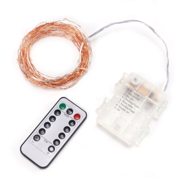 Commercial Exterior Decorative LED String Lights Warm White Timer Remote Control