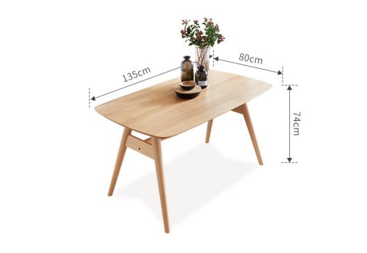 Natural Color Solid Wood Table Home Furniture Customized Size for Dining Room