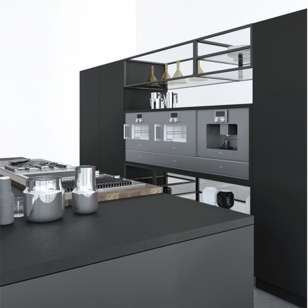 White Wooden L Shape Modular Kitchen Cabinets With Island